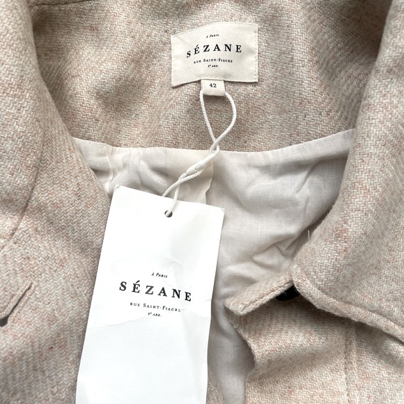 Sezane Erwann Ecru cropped jacket size 42 / US 10 - Picture 6 of 10
